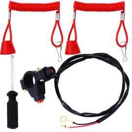 PLAXNS 7/8" 22mm Handlebar 2 Wire Tether Kill Switch Replacement for 110cc 125cc Taotao Dirt Pit Bike ATV 4 Wheeler Quad Trail Bike Go Kart