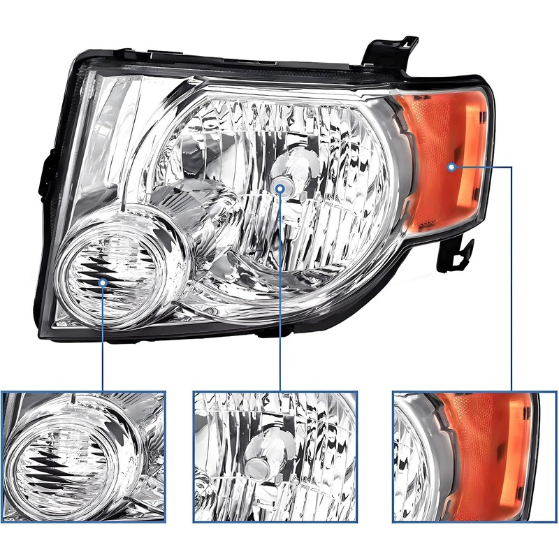 Pair Headlights Assembly DOT Approved For 2008-2012 Ford Escape Limited