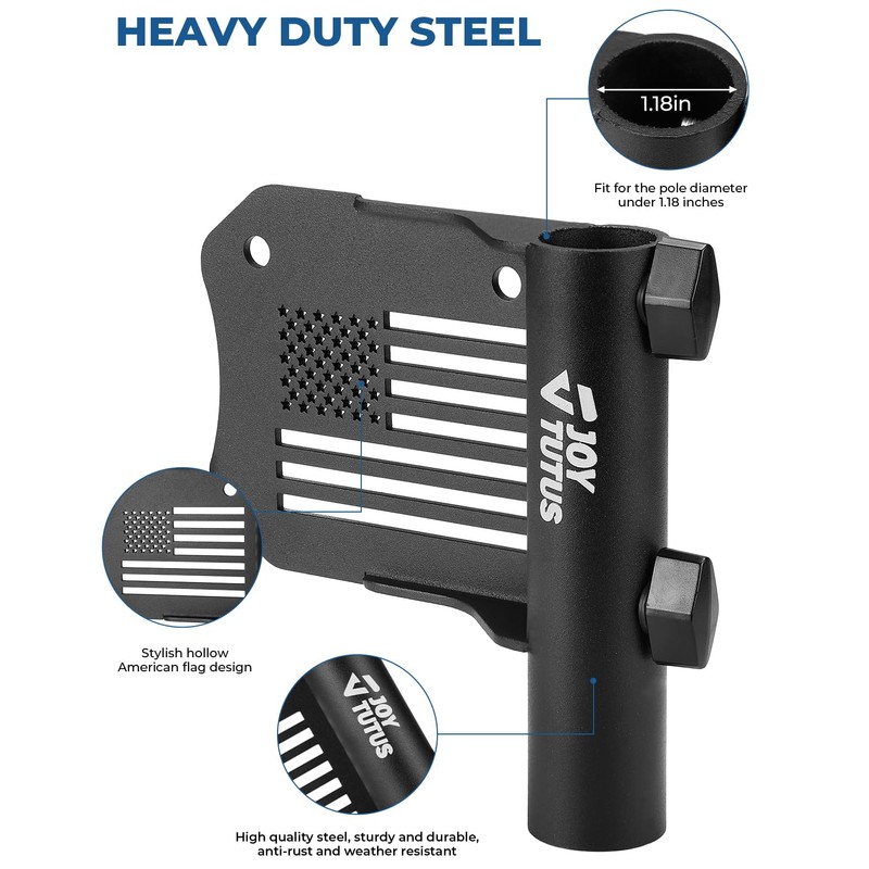 JOYTUTUS Truck Bed Flag Pole Mount Compatible with Tacoma &