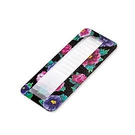 Card Case for Long Wallet, Floral Black