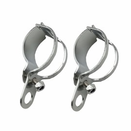 HANSWD 1pair Metal Motorcycle Modified Turn Signal Light Indicator Mount Bracket Clamp 30-45mm (Silver)