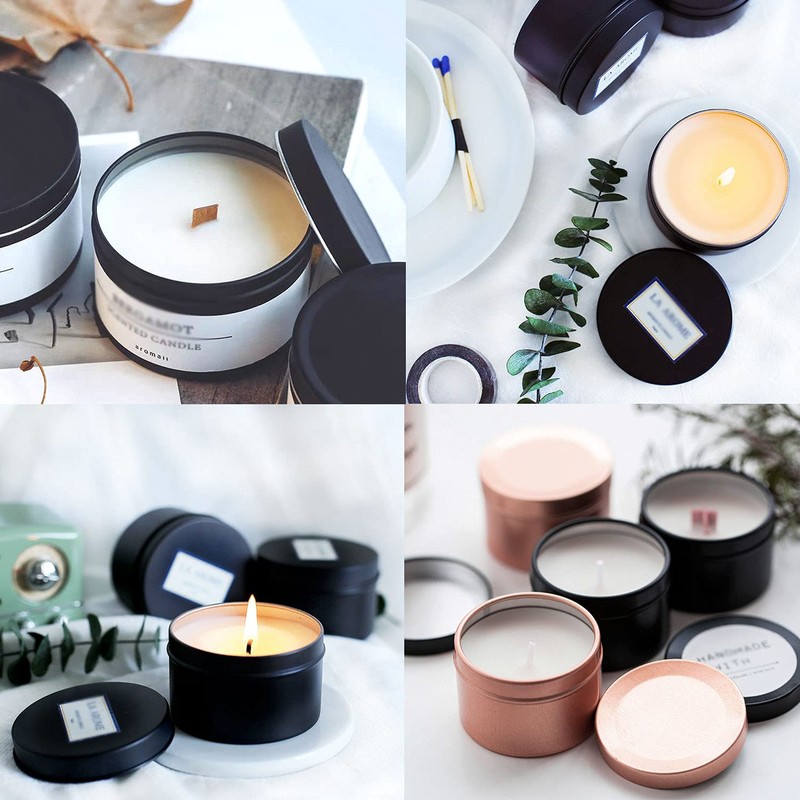 Unixing 24Pcs 4oz Candle Tins for DIY Candle, Metal Candle