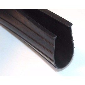 6" T-Style Premium Rubber Garage Door Bottom Weather Seal 1/4" 'T' Style in Black - 18' Wide Door