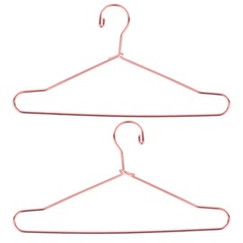 JANOU Rose Gold Dollhouse Clothes Hangers Cute Miniature Wire Clothes Stand Doll Toys Pack 10pcs
