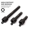 CASOMAN 3/4” Drive Impact Extension Bar, Cr-Mo Steel,3-Piece Set 4”,