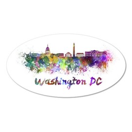 Washington DC Colorful Vinyl Sticker - Car Phone Helmet - Select Size