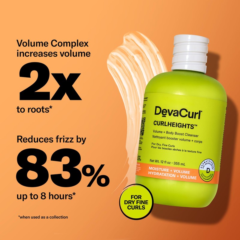 DevaCurl CurlHeights Volume + Body Boost Cleanser, 12 oz