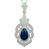 RIZILIA Pendant with 45cm(18") Chain & Pear Cut Gemstones CZ