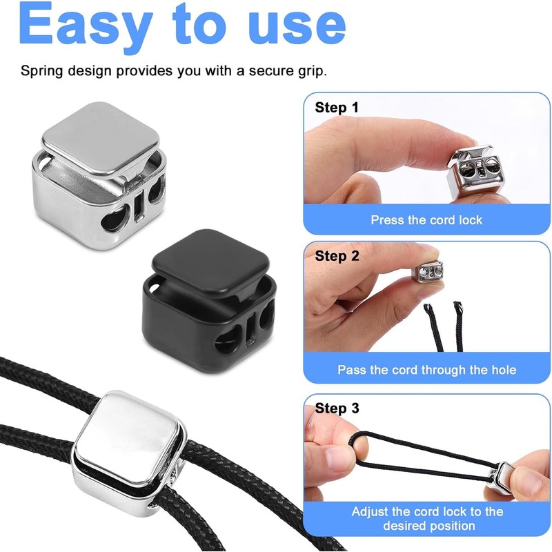 12 PCS Heavy Duty Drawstring Toggles, Metal Heavy Duty Cord