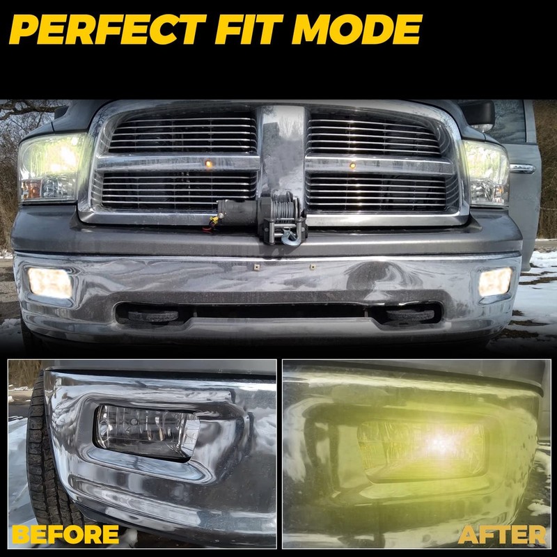 HECASA Fog Lights Lamps Compatible with 2009-2018 Dodge Ram 1500/2500/3500