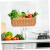 iplusmile Rattan Onion Storage Basket Woven Hanging Basket Wall Mount