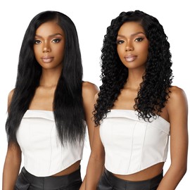 Sensationnel Empire Multi weave hair - wet and wavy deep human hair 3 bundle layered lengths - Empire Multi Wet and Wavy Deep (10 12 14 inch, 2 DARKBROWN)
