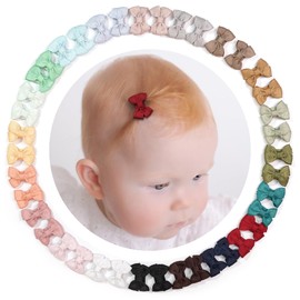JOYOYO Pack of 40 Baby Hair Clips Baby Hair Bows Craft Small Size 3.5 cm Bow Small Hair Clips Especially for Baby Fine Hair