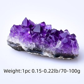 WUYOUSHI Natural Amethyst Crystal Cluster Healing Stones Raw Amethyst Rock Healing Crystals Energy Balance Reiki Meditation and Spiritual Growth (1Pc 0.16-0.22 LB)