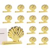 BUNCHBRAVO Nautical Shell Place Card Holders, Set of 12 Gold