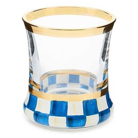 MACKENZIE-CHILDS Shot Glass, Cute Shot Glass for Drinking or Decor, 2 Ounces, Blue-and-White Royal Check