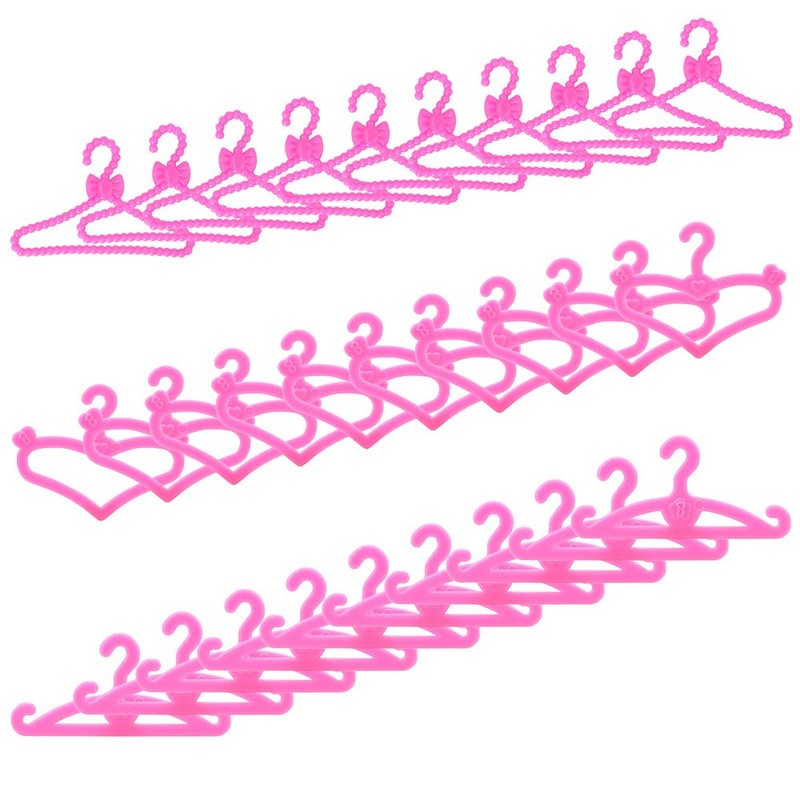 Miunana 70 Pcs Doll Hangers Set Clothes Hangers Kit for