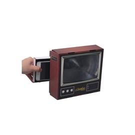 Phbfdj HD 3D Mobile Phone Screen TV Magnifier Amplifier Mini Retro Small 8 Inches Magnifying Glass with Foldable Holder Stand for Any Smartphone Movie Video