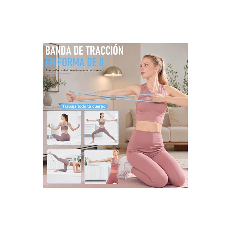Bandas de Resistencia Elasticas, 8PCS Cuerda Tensión Multifunción, Extractor de