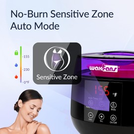 Smart Waxing Kit for Women - Wax Kits for Hair Removal | Auto Keep-Warm Function, 2 Auto Modes (Sensitive/Body), Smart Digital Wax Warmer for Beginner, with 4 Packs wax beads & Tools(Purple)