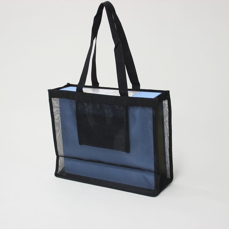 Ikaka MB-3528BK Mesh Tote Bag, Size M, Black, (W x