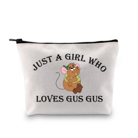BDPWSS Gus Gus Gifts Cinderella Inspired Makeup Bag Gus Cinderella Gifts Just a Girl Who Loves Gus Gus Travel Toiletry Bag (Who loves ggus bag)