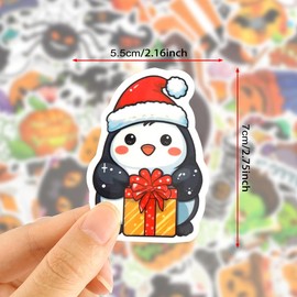 Christmas Stickers Bulk Waterproof Vinyl Vintage Cute Theme for Adults - Christmas Decoration Party Favor Gift 100Pcs