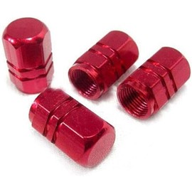 4Pcs Red Car Tire Valve Stem Caps,Anodized Aluminum Tire Valve Cap Set,Tire Valve Caps,Corrosion Resistants,Universal Stem Covers for Cars,SUVs,Bike,Trucks and Motorcycles Tire Valve Caps Accessories