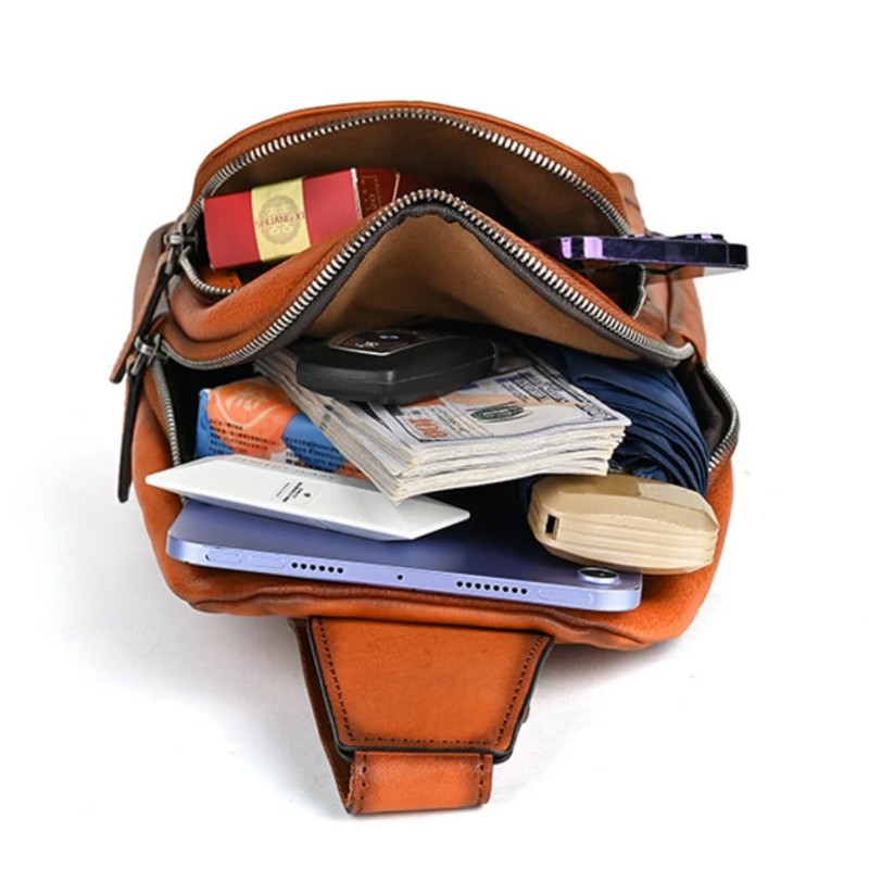 NICE SELECTION Men's Shoulder Bag, Cross-Body Bag, Genuine Leather, Cross-Body