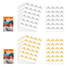 240 Pcs Photo Corners Self Adhesive Picture Corners Gold Silver Photo Mounting Corners for Scrapbooking, Photo Album, Picture Frames, Journal