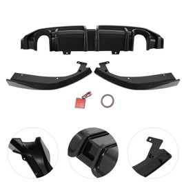 Rear Bumper Diffuser, Rear Bumper Lip Diffuser Compatible with 2016-2021 Honda Civic, Rear Lip Diffuser Body Kit with LED Light