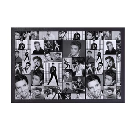L&S PRINTS Black & White Elvis Presley Montage - Door Mat - 60cm x 40cm