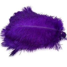 Sowder 50pcs Natural 8-10inch(20-25cm) Ostrich Feathers Home Wedding Decoration(Purple)