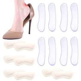 SooGree - 8 pares de almohadillas para orejas de talón, blíster de talón para mujeres, hombres y niños, almohadillas para orejas antideslizantes para el talón que mejoran el ajuste y la comodidad del zapato evitan rozaduras, agarres reutilizables para za