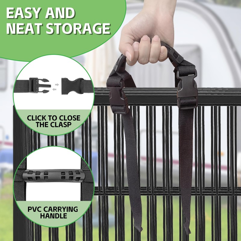 DaBoQQQ Easy Carry Straps Dog Fence,2PACK(Black) Fit 6-Panel 8-Panel 12-Panel