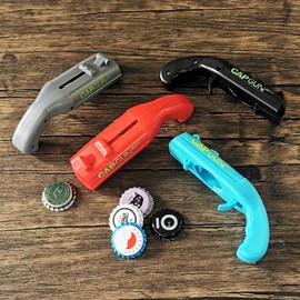 Glatiaofy 3PCs Cap Gun Bottle Opener - Fun and Functional Novelty Beer Bottle Opener with Realistic Design, Gift for Beer Lovers, Parties, and Themed Events (Red black gray)