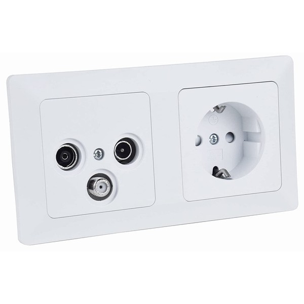 Milos Antenna Socket 2-Way Flush-Mounted Combination - TV SAT Cable