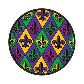 Fleur De Lis 18 Ct Paper 9" Lunch Plates Value Size Mardi Gras Small Round Paper Plates for All Occasions Disposable Paper Plates