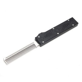 Stainless Steel Spring Comb, Switchblade Comb, Aluminium Alloy Man's Spring Pocket Oil Hair Comb Folding Hair Beard Folding Pocket Comb Best Gift for Men