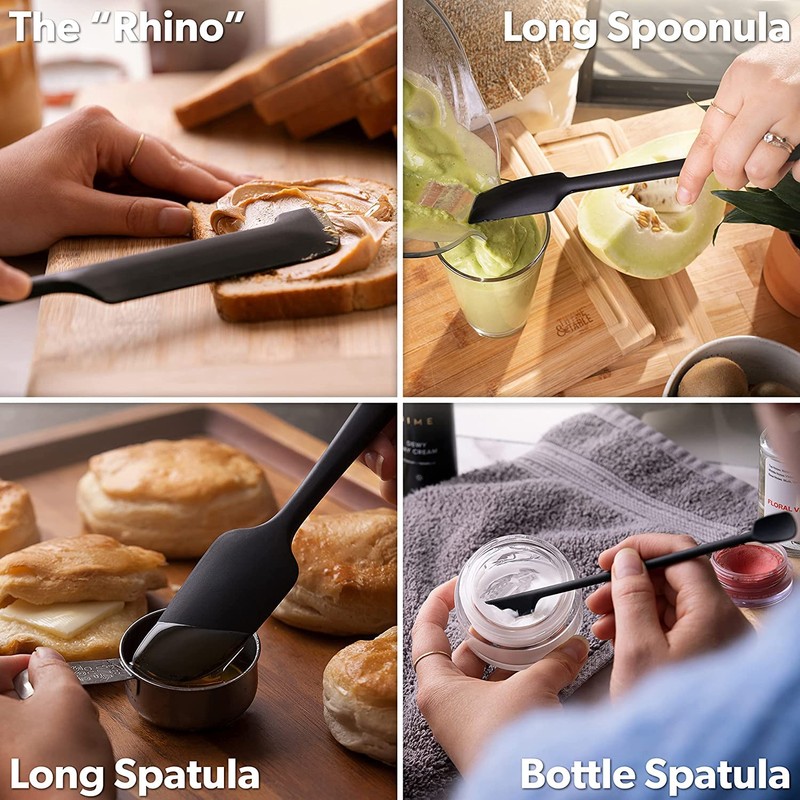 DI ORO Silicone Jar Spatulas for Scraping - Rubber Spatulas