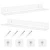 Floating Shelves, 2Pcs, 30x7.9x3.6cm, White, Wall Mounted Shelf with Screw,