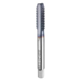 HARFINGTON M8x1.5 Metric Thread Tap 6542 Cobalt High-Speed Steel TiCN Coated Plug Tap Right Hand 3 Straight Flutes Screw Threading Hand Tap