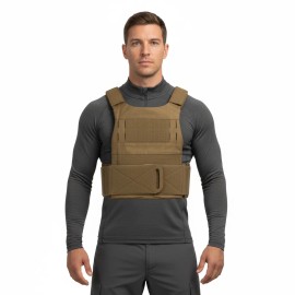 LQ Lightweight Quick Release Tactical Vest Outdoor Protective Tactical Gear Adjustable Plate Carrier Tactical VestModel Number: LT22204 TAN