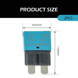 2 PCS E37 15A DC 12V-14V Auto Reset Circuit Breaker ATO/ATC Low Profile Fuse, Alloy Contacts Auto Reset Insert Protector Line Fuse, Replacement Retrofit Accessories, Suitable for Most Cars (Blue)