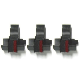 3 Pack - Compatible IR-40T Black/Red Ink Rollers, Works for Sharp EL1801P, Sharp EL1801PIII, Sharp EL2192, Sharp EL2620