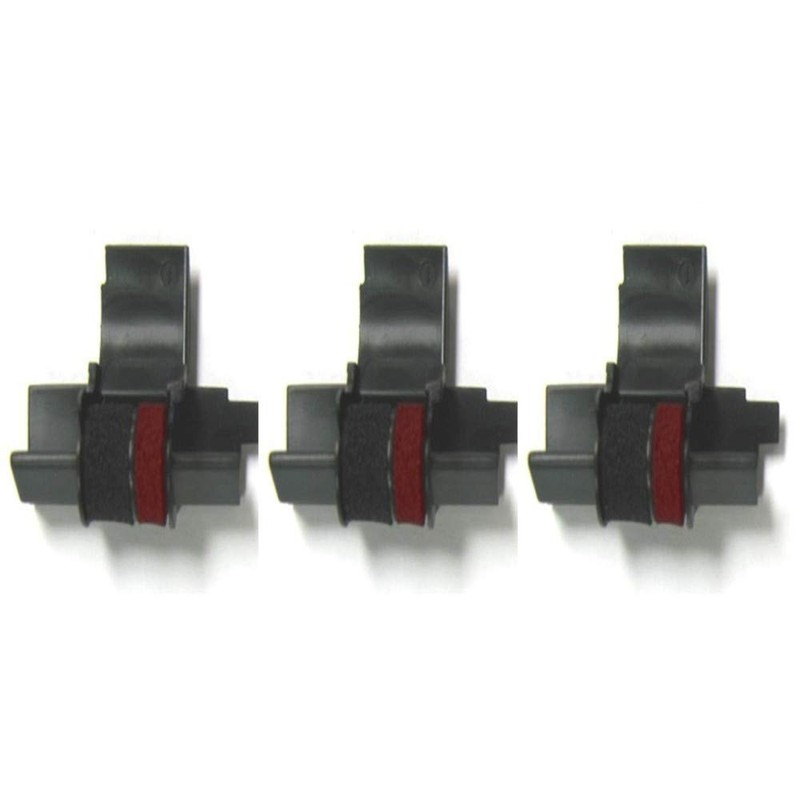 3 Pack - Compatible IR-40T Black/Red Ink Rollers, Works for