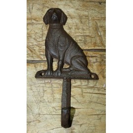 3 Dog Coat Hooks - Cast Iron Antique Style Towel Rack Durable Decorative Vintage Lab Retriever Decor