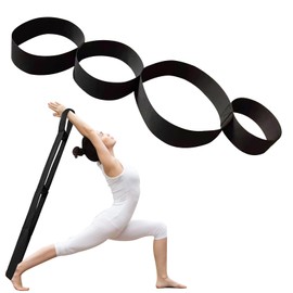APOMOONS Yoga Band 4 Loops - Stretch Band Stretching & Yoga Strap for Yoga Pilates & Fascia Training, Facilitated Stretching Aid & Sustainable Pain Therapy, 100% Cotton Long Exercise Loop, 96 cm