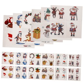 OHPHCALL 1 Set Christmas Reindeer Cartoon Stickers Temporary for Boys and Girls Adults Festive Xmas Decorations