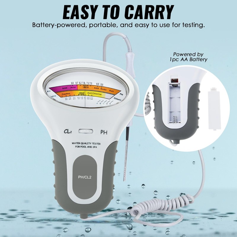 Portable Water Quality Analysis Chlorine & PH Meter Swimming Pool